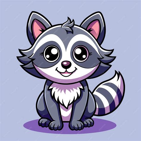 Premium Vector Cute Cartoon Raccoon Vector For Posters