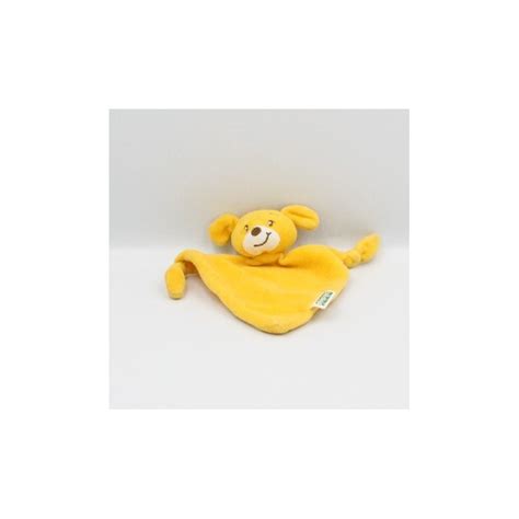 Doudou Plat Chien Jaune Bledina