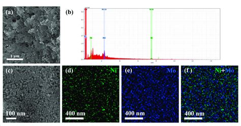 Structural Characterization Of Ni Mo Ac A C Sem Image B Eds