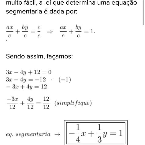 Determine A Equa O Segmentaria Da Reta R Conhecendo A Sua Equa O