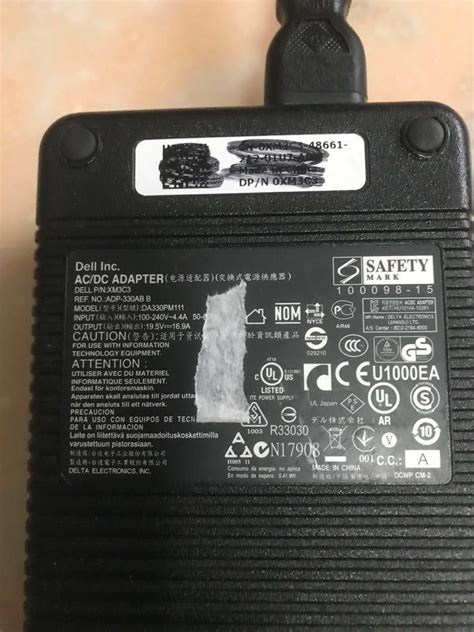 Original Dell 330 Watt Ac Adapter With 3 Pin Plug Computers And Tech Parts And Accessories Cables