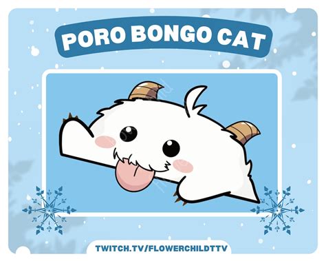 Poro Bongo Cat Animated Emote Twitch Cute Chibi Fluffy Cartoon For Streamers Etsy Canada