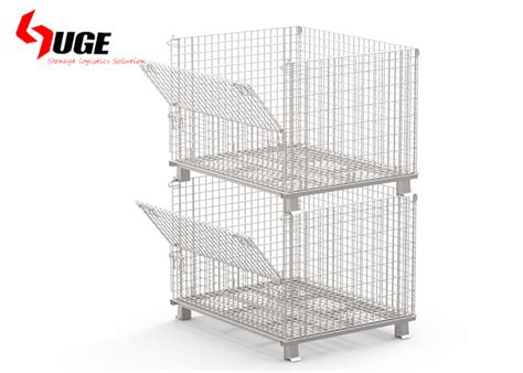 Heavy Wire Mesh Container Foldable Pallet Warehouse Lockable Storage