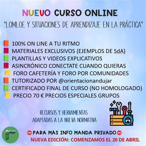 ULTIMAS PLAZAS CURSO DE SITUACIONES DE APRENDIZAJE ADAPTADO A LA LOMLOE