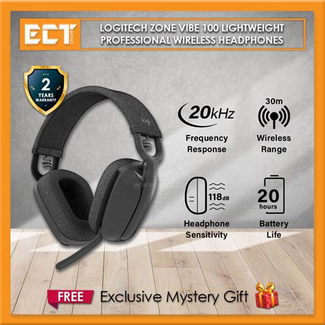 Logitech Zone Vibe 100 Lightweight Professional Wireless Headphones ...