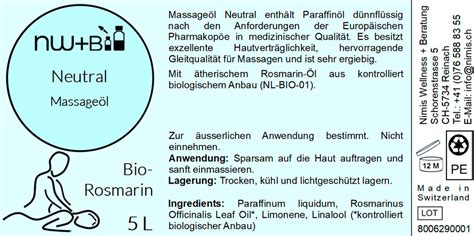 Massageöl Neutral Bio Rosmarin