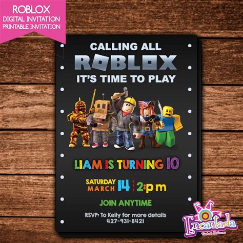 Roblox Birthday Invitation Template