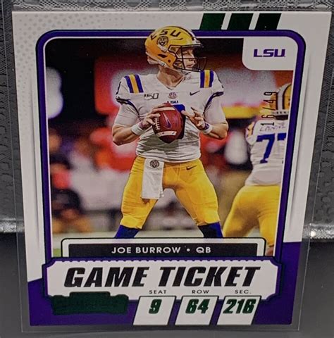 Joe Burrow Contenders Draft Picks Green Ssp Game Ticket Lsu