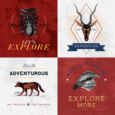 collection  adventure logo design vectors  stock vector