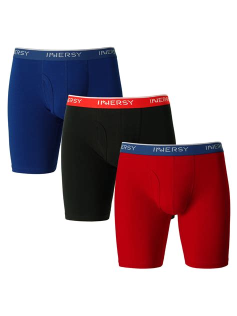 Mens Cotton Long Leg Boxer Briefs 3 Pack Innersy Store