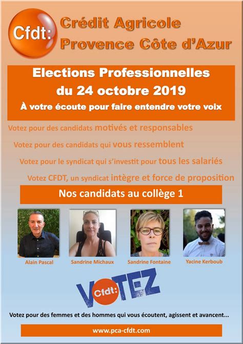 Cfdt Cr Dit Agricole Pca Lections Professionnelles Du Au