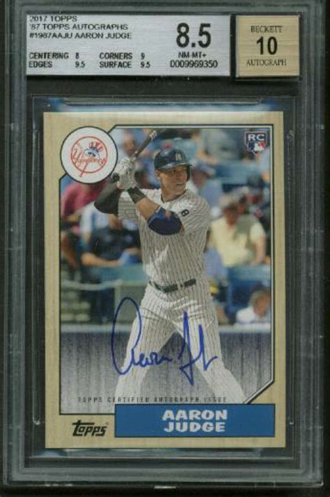 Lot Detail Aaron Judge Signed 2017 Topps 87 Retro Baseball Card BGS 8