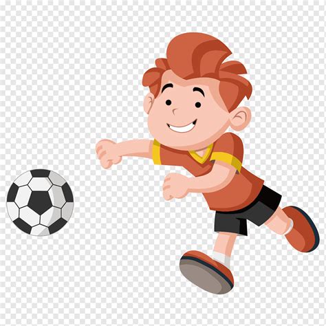 Anak Laki Laki Bermain Ilustrasi Sepak Bola Kartun Anak Bermain Anak