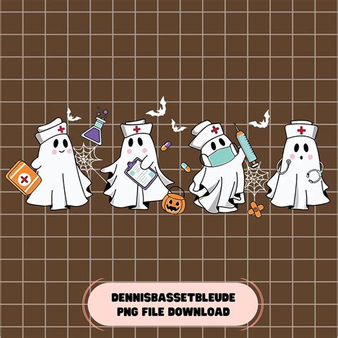 Ghost Nurses Png Nurse Halloween Png Halloween Nursing Png Etsy