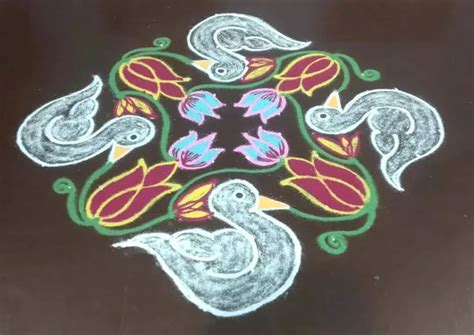 20 Beautiful Flower Design Rangoli Patterns - Flowerrangoli.com