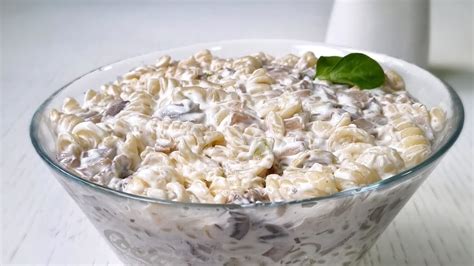 Posna salata sa makaronama i šampinjonima Macaroni and mushroom salad