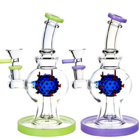 Vintage Unique Style 8 5 Small Glass Hookah Water Pipe With Diffused Perc Oil Burner Dab Rig