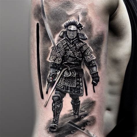 Prompthunt A Hyper Realistic Tattoo Design Of A Samurai Warrior