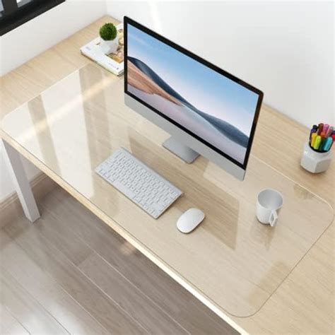 Natrke Tapis De Bureau Transparent X Cm Pvc Transparent