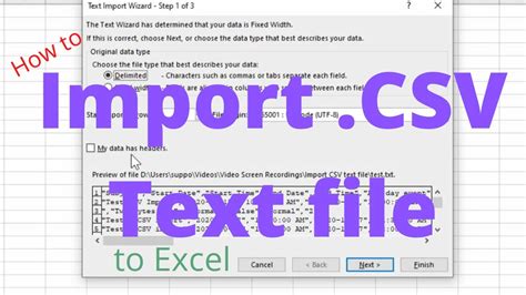 How To Import CSV Text File Into Excel YouTube