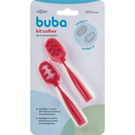 Colher De Treinamento Buba - Kit Colher de Treinamento Dois Estágios para Bebê Rosa Buba - Fátima ...