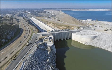 View Of Folsom Dam Auxiliary Spillway After Completion Showing Head