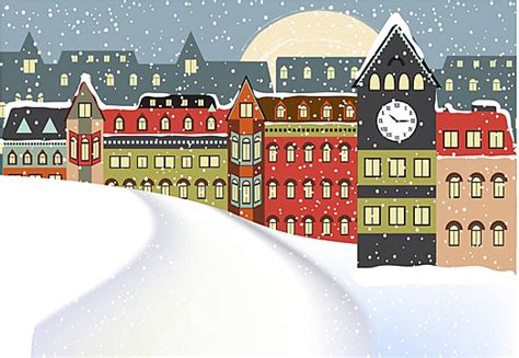 Winter Card Template Europe Scene City Vector, Europe, Scene, City PNG ...