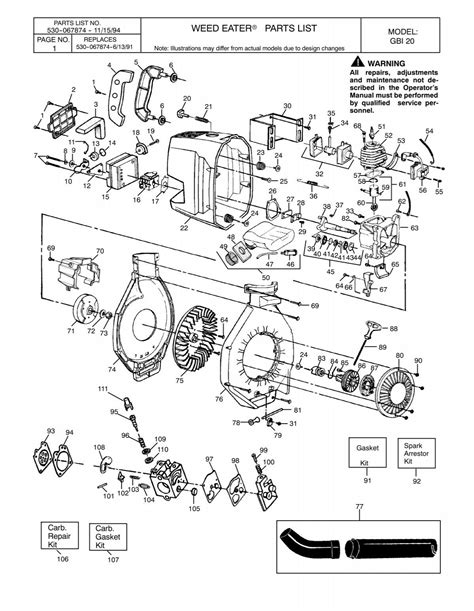 Weed Eater Gbi 20 Blower Barrett Small Engine