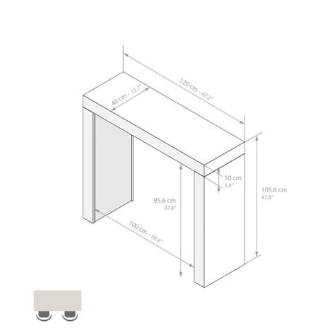 Table Haute Evolution 120x40 Bois Rustique Avec 2 Pieds