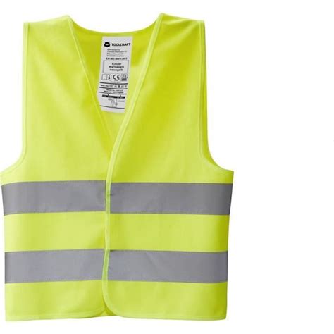 TOOLCRAFT TO 5150550 Gilet de sécurité pour enfant jaune fluo EN ISO