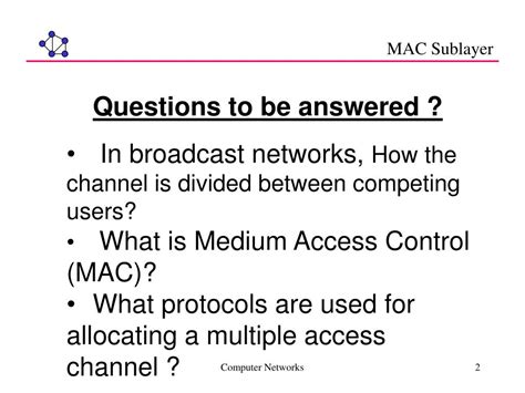 Ppt Computer Networks Data Link Layer The Medium Access Control