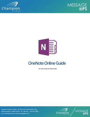 Fillable Online Onenote Online Guide Fax Email Print Pdffiller