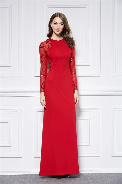 Red Formal Dress With Sleeves Dresses Images 2022