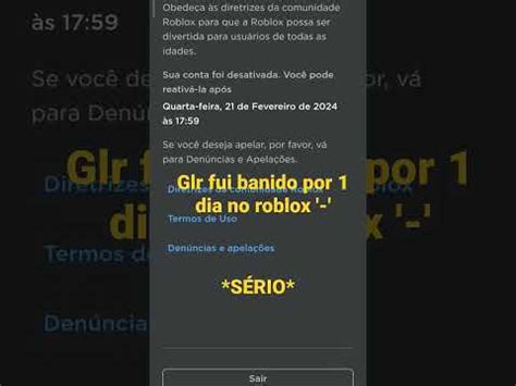 Glr Realmente Eu Fui Banido Do Roblox Dps De Tomar Um Ban Vou Ficar