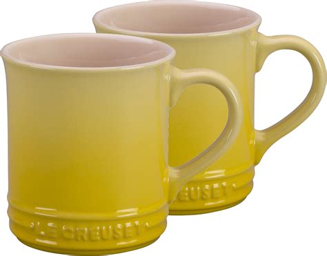 Le Creuset Soleil Yellow Stoneware 12 Ounce Mug Set Of 2 Amazon Ca Home