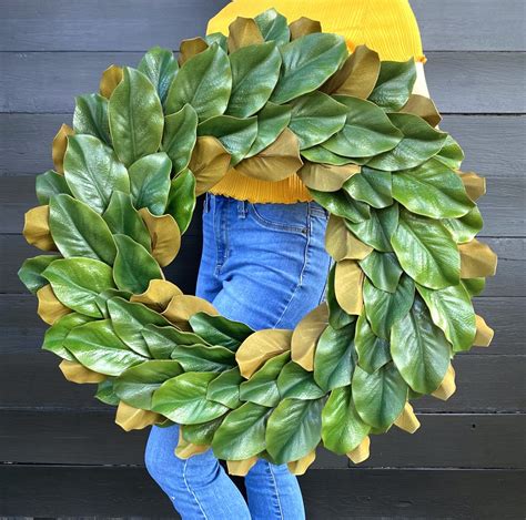 Magnolia Wreath Modern Farmhouse Wreath Front Door Year Round Wreath