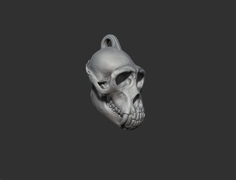 Stl File Key Ring Monkey Skull・3d Printer Model To Download・cults