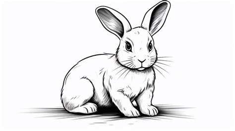 Premium Vector A Drawing Of A Rabbit On A White Background