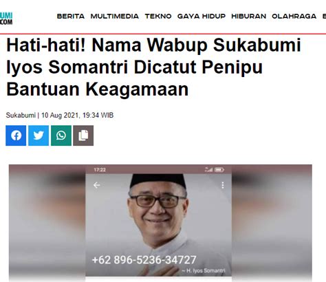 Salah Akun Whatsapp Wakil Bupati Sukabumi Dinas Kominfo