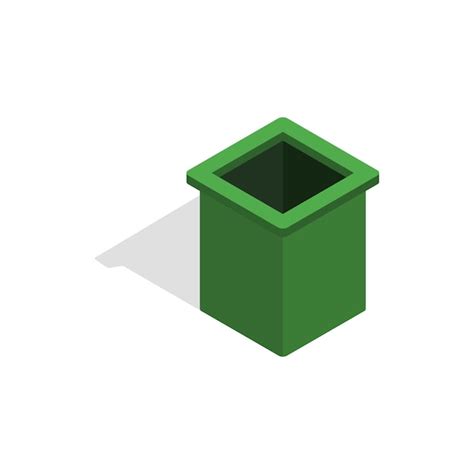 Premium Vector Green Trash Bin Icon In Isometric D Style On A White