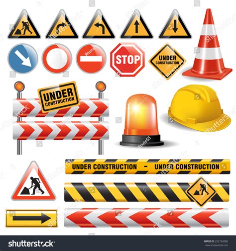 Set Signs Symbols Under Construction Vector Stock Vector (Royalty Free ...