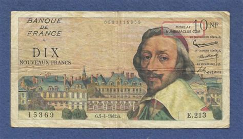 France 10 Nouveaux Francs 1962 Banknote 0530415369 Richelieu P 142