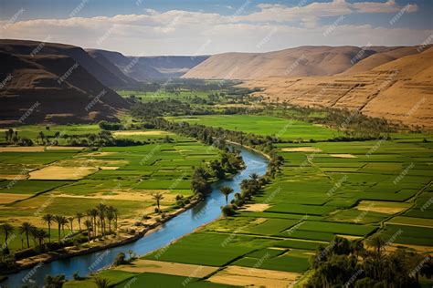 Premium AI Image | nile river aerial panorama illustration