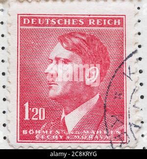 Adolf Hitler Briefmarke B Hmen Und M Hren Stockfotografie Alamy