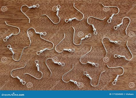 Silver Earring Hooks stock image. Image of background - 171034505