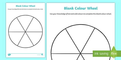 Blank Colour Wheel Art Lesson Worksheet Twinkl Resources