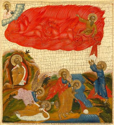 Огненное восхождение пророка Илии 1800 28.3 x 25.9 cm /templegallery ...