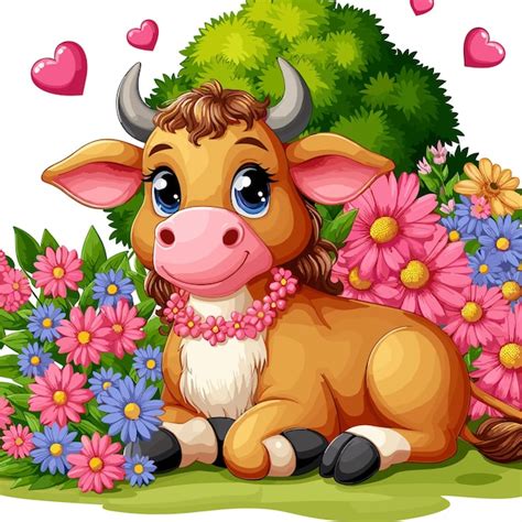 Premium Vector Cute Cattle Vector Cartoon Illustration