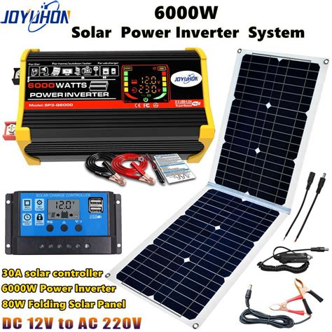 JOYUHON 6000W Solar System Set DC 12V To AC 220V Power Inverter 80W