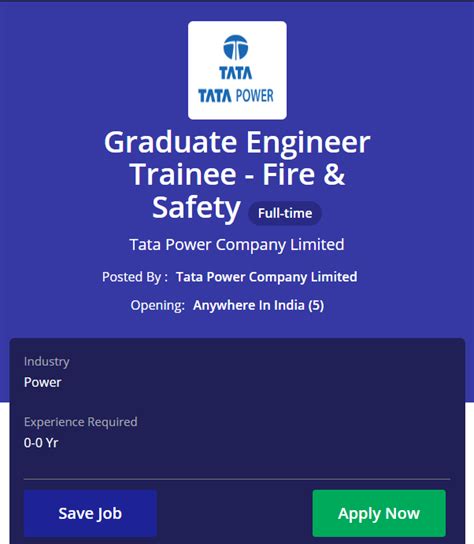 Tata Power Recruitment 2023 Hiring Graduate Engineer Trainee B E